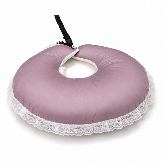 Adorables Feeding Pillow for Newborn | Soft Linea White in Onion Pink | Soft Cotton with Recron Filling | Bow Work & Lace Design