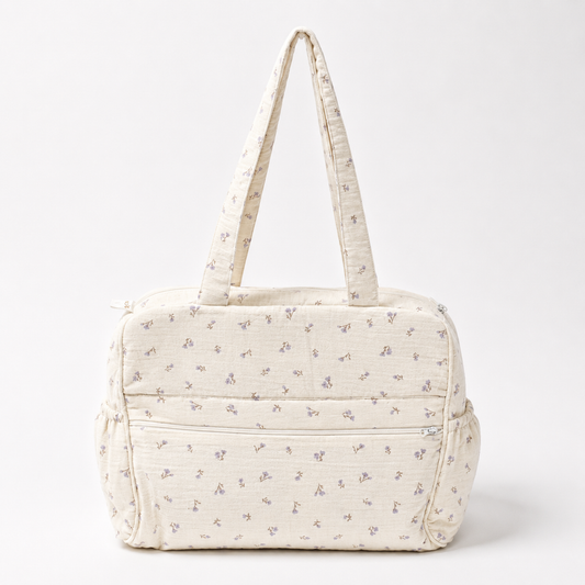 Adorables Diaper Bag for Moms | Lavender Mist | Cotton & Foam LD | Baby Diaper Bag with Elegant Lace Design