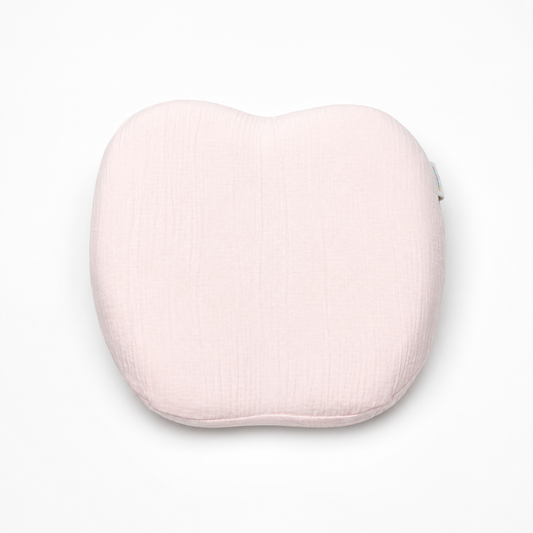 Adorables Neck Pillow for Newborn | Solid Peach | Memory Foam & Muslin | Soft Baby Neck Support Pillow