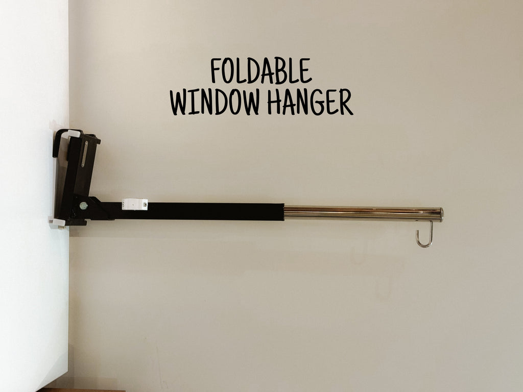 Foldable Window Baby Cradle Hanger | Foldable & Adjustable Metal Cot Hanger | Heavy-Duty No-Drill Design | Black & Silver