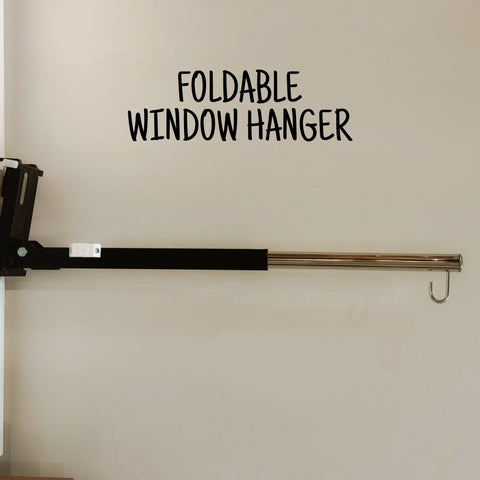 Foldable Window Baby Cradle Hanger | Foldable & Adjustable Metal Cot Hanger | Heavy-Duty No-Drill Design | Black & Silver