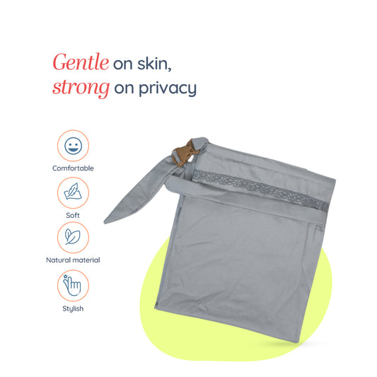 Adorables Feeding Cover | Grey | Cotton | Lace Design | Pocket for Convenience