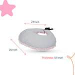 Adorables Baby Braided Bedding Combo Set 4 in 1 | Grey & Pink | Braided Nest, Lace & Pearl Detailing | Cotton & Recron | Includes Baby Nest, Sleeping Bag, Basket (L) & Feeding Pillow