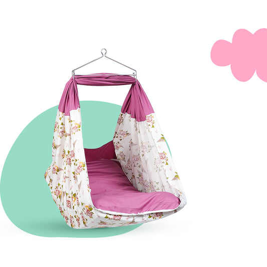 Adorables Bed Cradle | Pink & White | Cotton with Recron | Elegant Details for Comfort and Safety