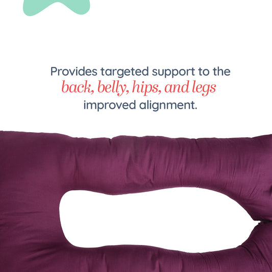Adorables Pregnancy Pillow – Purple & Beige | Full Body Comfort for Expecting Mothers