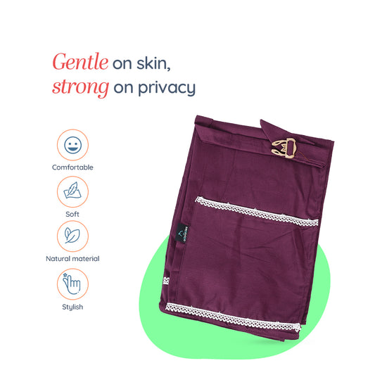 Adorables Feeding Cover | Purple | Cotton | Lace Design | Pocket for Convenience