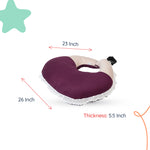 Adorables Baby Round Bedding Combo Set 4 in 1 | Purple & Beige | Butterfly Embroidery & Lace Design | Cotton & Recron | With Round Bed, Sleeping Bag, Basket (L) & Feeding Pillow