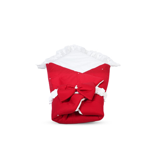 Adorables Receiving Blanket | Red & White | Cotton with Recron | Cozy & Elegant Swaddle
