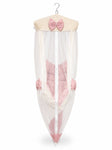 Adorables Baby Cradle for Newborn | Bed Cradle Set | Cherry Blush & Pink | Cotton with Recron Filling | Includes Net & Star Hangings