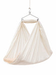 Adorables Baby Cradle for Newborn | Bed Cradle Set | Peach Petal & Off White | Cotton with Recron Filling | Includes Net & Star Hangings