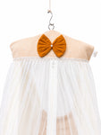 Adorables Baby Cradle for Newborn | Bed Cradle Set | Peach Petal & Off White | Cotton with Recron Filling | Includes Net & Star Hangings