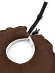 Adorables Feeding Pillow for Newborn | Chocolate Brown & Off White | Rexin &Cotton with Recron Filling | Bow Work & Lace Design