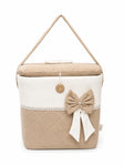 Adorables Baby Basket (Large) | Lightweight Storage | Royal Beige & White | Organizer for Baby Essentials