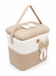 Adorables Baby Basket (Large) | Lightweight Storage | Royal Beige & White | Organizer for Baby Essentials