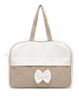 Adorables Diaper Bag for Moms | Royal Beige & White | Rexin , Cotton & Foam LD | Baby Diaper Bag with Elegant Lace Design