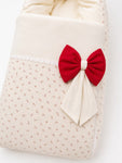 Adorables Baby Sleeping Bag | Rose Melody & Off White| Rose Melody Print, Bow Work & Lace Design | Cotton & Recron
