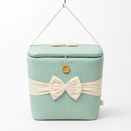 Adorables Baby Basket (Large) | Lightweight Storage | Soft Linea Spring Green in Off White | Organizer for Baby Essentials