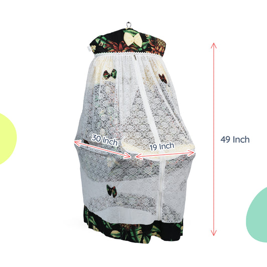 Adorables Bed Cradle | Black & Light Yellow | Cotton with Recron | Elegant Details for Comfort and Safety