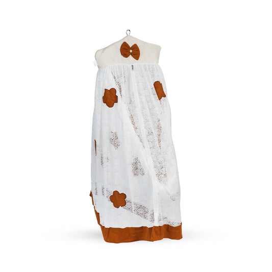 Adorables Cradle Set | Coffee & Off White | Cotton with Net | Elegant & Secure Sleeping Space