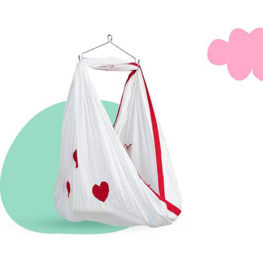 Adorables Cradle Set | Red & White | Cotton with Net | Elegant & Secure Sleeping Space