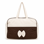 Adorables Diaper Bag for Moms | Chocolate Brown & Off White | Rexin , Cotton & Foam LD | Baby Diaper Bag with Elegant Lace Design
