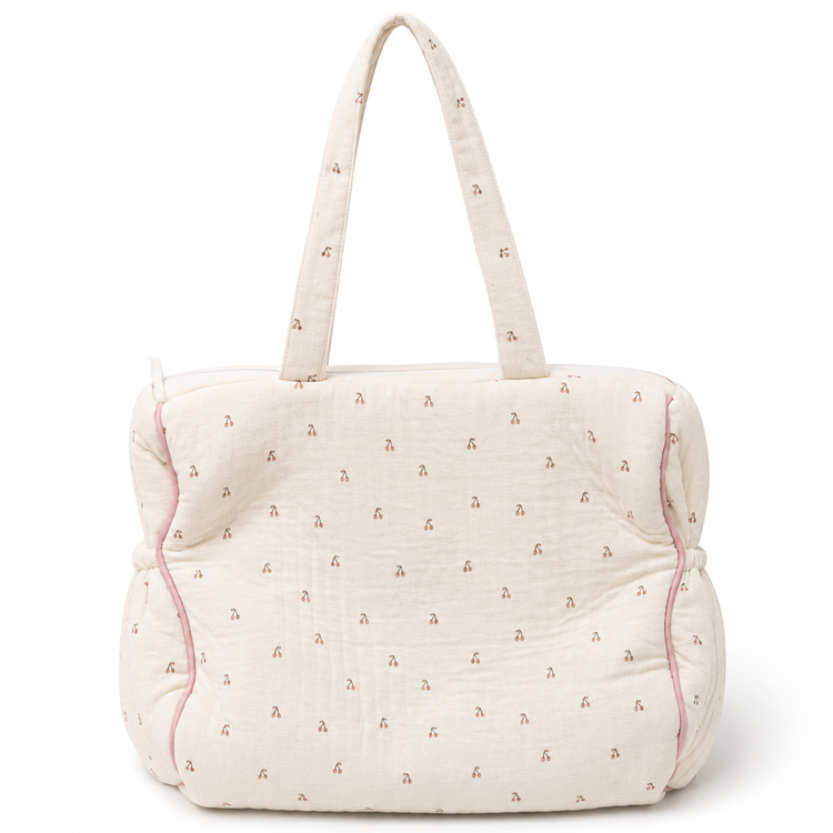 Adorables Diaper Bag for Moms | Cherry Blush & Pink | Cotton & Foam LD | Baby Diaper Bag with Elegant Lace Design