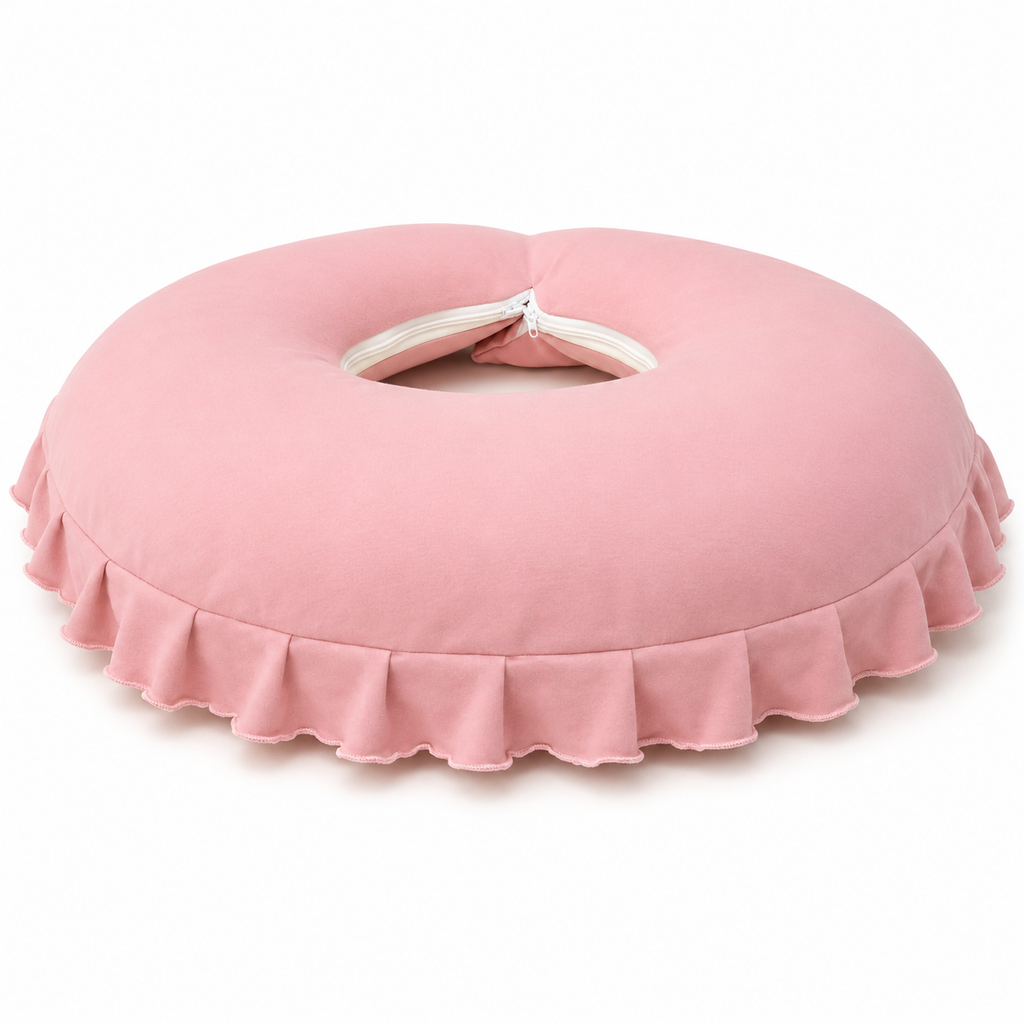 Adorables Feeding Pillow for Newborn | Cherry Blush & Pink | Soft Cotton with Recron Filling | Bow Work & Lace Design (Copy)
