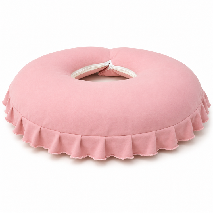 Adorables Feeding Pillow for Newborn | Cherry Blush & Pink | Soft Cotton with Recron Filling | Bow Work & Lace Design (Copy)