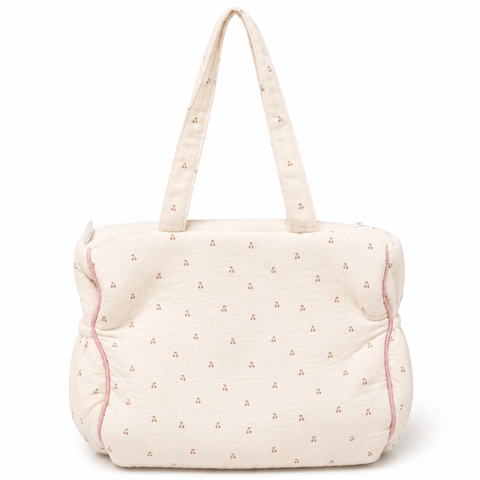 Adorables Diaper Bag for Moms | Cherry Blush & Pink | Cotton & Foam LD | Baby Diaper Bag with Elegant Lace Design